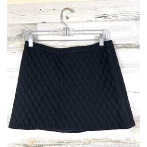 AIKO Womens M Black Diamond Quilted Mini Skirt Warm Casual Trendy Style Relaxed